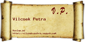 Vilcsek Petra névjegykártya